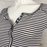 Free People  Cropped Striped 3/4 Sleeve Henley Photo 7