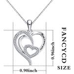 “Mom I Love You” Love Heart Necklace, 18" Special Jewelry Silver Photo 2