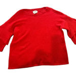 FOR THE REPUBLIC ‎ Women's Large Red Ruffle Flared Sleeve Pullover Sweater Photo 0