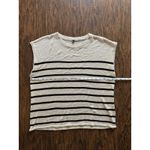 Sleeveless Striped Sweater Vest Knit Top Womens Size Large Preppy Casual Layer Black Photo 2