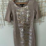 BCBG SEQUIN DRESS | SIZE SMALL | Neutral champagne gold | NEW YEARS EVE OUTFIT Photo 0