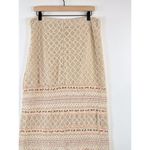 ZARA  Womens Skirt Beige Midi Crochet Straight Tiered Beach Summer Boho Large Photo 7