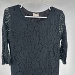 Everly  Black Lace sheath Mini Dress sheer 3/4 sleeves M LBD event party HOCO Photo 5
