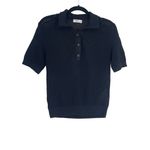Closed Women's Black Short Sleeve Mesh Knit Collared Placket Polo Shirt Size‎ 24 Size 2 Photo 2