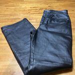 Newport News  Black Leather Flare Jeans Photo 5