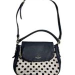 Kate Spade NY Navy Polka Dot Cobble Hill Canvas & Leather Devin Convertible Bag Photo 2