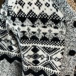 Evan Picone Sweater Silk Acrylic Cotton Angora Black White Cardigan Nordic Small Photo 6