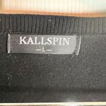 Kallspin Womens‎ Cashmere Wool Blend Vneck Black Sweater Size Large Warm Photo 5
