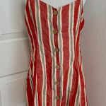 Urban Outfitters  Striped Padded Back Linen Mini Party Dress Photo 0