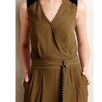Leifsdottir by Anthropologie Olive Green Wrap Jumpsuit Size 0P Photo 1