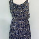 Angie Francescas Collection Black Gray Blue Feather Print Sleeveless Dress Photo 0