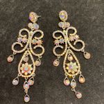 Ab Stone Pageant Earrings Silver Photo 0