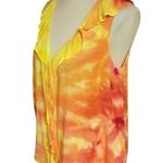 Bright tie dye plunging summer blouse Orange Size M Photo 0