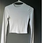 Abercrombie & Fitch White Ribbed Long Sleeve Top - XS Photo 0