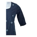 Twine X Prabartana Silk Cotton Blend Tunic Mini Dress Navy Blue, Tie Photo 5