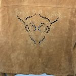 Coldwater Creek Vintage  Women's Brown Leather Jacket with Cutout Designs M Boho Photo 4