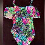 Caribbean Joe  Women's Off The Shoulder One Piece Swimsuit - Cape Coral Multi Photo 2