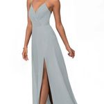 Azazie NWT EVERLEIGHA-Line Sweetheart Pleated Chiffon Floor-Length Dress Size 2 Photo 3