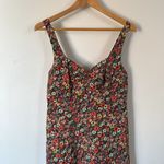Topshop Ditsy Floral Mini Pinafore Dress 6 Red Green Sleeveless Square Neck Photo 1