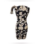 Fond Contemporary Small Ditties Stretchy Floral Flower Dress Lined Zip Up Blue Photo 2