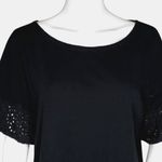 J Crew Blouse Womens Large Black Open Lace Sleeves Updated Basic Minimalist Photo 4