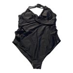 Black Maternity Halter Swimsuit Cross Detail Front Bump Control Large NWT #2468 Size undefined Photo 2