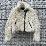 Free People Shaggy Faux Sherpa Shaggy Wool Moto Jacket in Ivory SMALL Photo 0