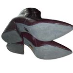 Jeffrey Campbell Ankle Booties Sz.8 Plum Block Heel patent leather Shine VGUC Photo 2