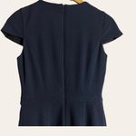 Badgley Mischka Belle Navy Cap Sleeve Pleated A-Line Knee Length Dress Size 2 Photo 4