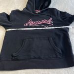 Aeropostale Y2K VTG Embroidered Oversized Hoodie Womens Size S Black Spellout Photo 4