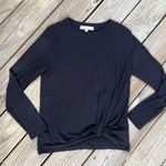 Loft Black Long Sleeve Soft Knit Tie Front Top Size MP. NEW Photo 0