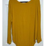Free People  Mustard Yellow Ribbed Open V Back XS Oversize Loose Fit Photo 0