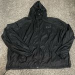 Columbia black long sleeve waterproof hooded windbreaker Rain jacket XL Photo 0