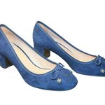 Tory Burch LAILA 50 Pumps Suede Grosgrain Royal Navy Blue Heels Shoes 9 Photo 0