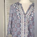 Discovery SUNDANCE Zuri  Drop Waist Dress Boho Blue Medallion Print-Medium Photo 1