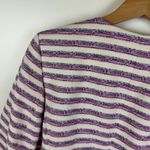 Talbots  Striped Tweed‎ Blazer Jacket Size 16P Preppy 3/4 Sleeve Career Colorful Photo 4