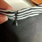 Guess  Black/White Stripe Doris sleeveless Textured v-neck dress Sz 8‎ Photo 3