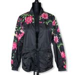 Juicy Couture Juicy by  Lightweight Black Pink Floral Zip Up Track Jacket sz XS Photo 4