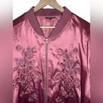 Torrid Satin Floral Embroidered Bomber Jacket Size 4 Rose Pink Photo 2