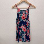 Paper Crown x Rifle Paper Company Rose Floral Design High Low Tank Blouse XS Blue Photo 2