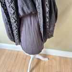 Free People  Vintage Lace Cut Out Knit Dress Size Medium / Large Brown Photo 5