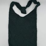 Crochet Knit Shoulder Bag Green Lined Handmade Tote Bag Purse Photo 1