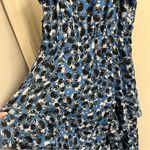 Parker Floral Blue Phlox Sharkbite Handkerchief Hem Midi Dress Size Large Photo 7