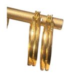 Large Vermeil White Sapphire Double Hoop Women’s Designer Earrings Gold Photo 5