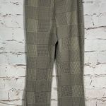 ZARA Womens L Black Tan Houndstooth Check Split Hem Pants Trousers Officewear Photo 1