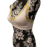 PINK - Victoria's Secret Victorias Secret Pink Ribbed Floral Padded Bralette Sports Bra Lace Trim Photo 5