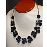 Bold Geometric Black Faceted Crystal Bib Statement Women’s Necklace New Modern Black Photo 1