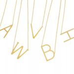 Gold Initial Pendant Necklace Letters A Photo 1