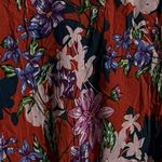 cupio Red and Purple Maxi Sundress with Asymmetrical Hem and V-neck Photo 1