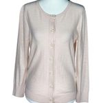 Ann Taylor Loft Size S 100% Cotton Light Pink Cardigan Sweater Long Sleeves Photo 0